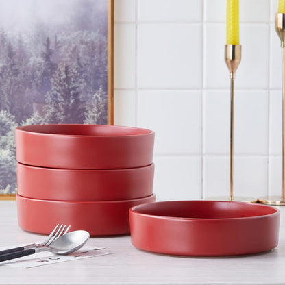 Stone Lain Celina Stoneware 16 Piece Dinnerware Set, Plates and Bowls, Black Matte Dish, Service for 4 – Minimalist Round Style, Microwave & Dishwasher Safe