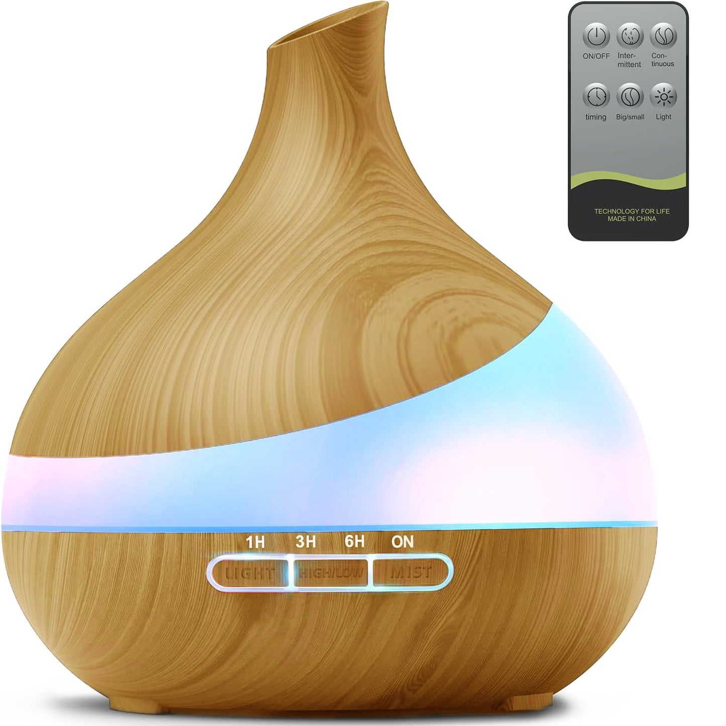 500ML Essential Oil Diffuser: Aroma Diffuser with Remote Control for Hotel Spa Yoga Room - Humidifiers for Bedroom with 14 Colors LED Night Light for Kids/Women Home Relaxation