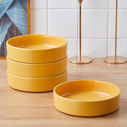 Stone Lain Celina Stoneware 16 Piece Dinnerware Set, Plates and Bowls, Black Matte Dish, Service for 4 – Minimalist Round Style, Microwave & Dishwasher Safe