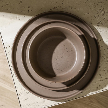 Stone Lain Celina Stoneware 16 Piece Dinnerware Set, Plates and Bowls, Black Matte Dish, Service for 4 – Minimalist Round Style, Microwave & Dishwasher Safe