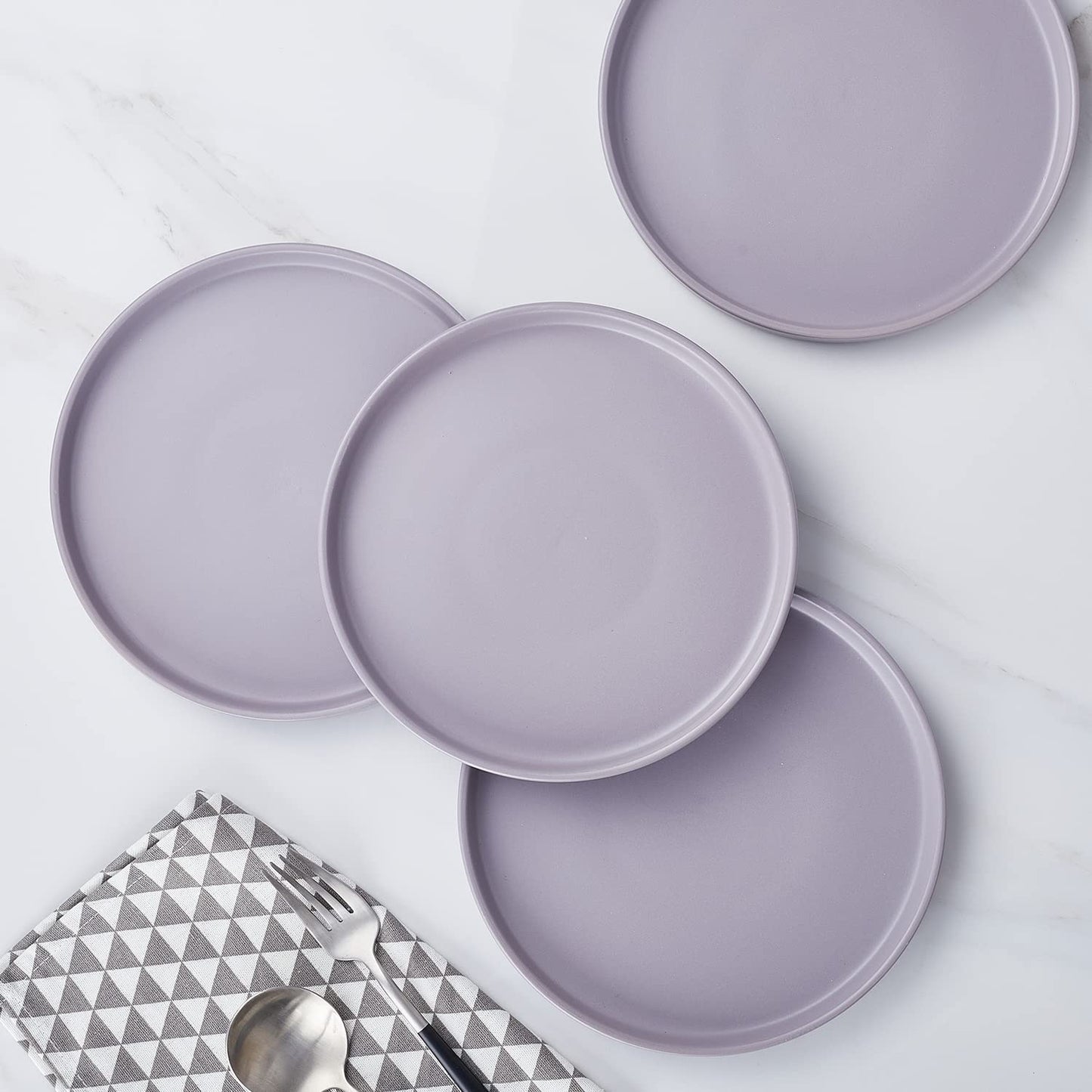 Stone Lain Celina Stoneware 16 Piece Dinnerware Set, Plates and Bowls, Black Matte Dish, Service for 4 – Minimalist Round Style, Microwave & Dishwasher Safe