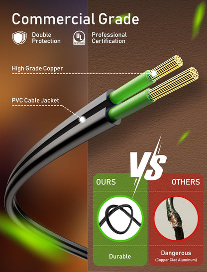 Outdoor String Lights 25 Feet G40 LED Patio Lights, Plug-in, 13 Plastic Edison Bulbs(1 Spare), Waterproof Connectable Hanging Light for Backyard Porch Balcony Party Decor, E12 Base, Black