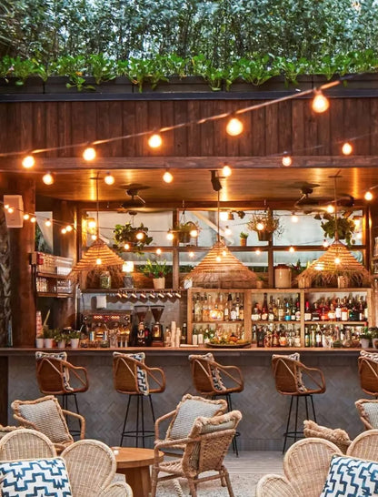 Outdoor String Lights 25 Feet G40 LED Patio Lights, Plug-in, 13 Plastic Edison Bulbs(1 Spare), Waterproof Connectable Hanging Light for Backyard Porch Balcony Party Decor, E12 Base, Black