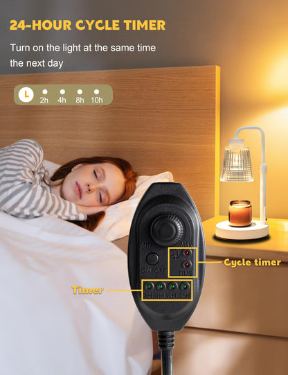 Candle Warmer Lamp with Timer Dimmable, Birthday Gifts for Women Mom, House Warming Gifts New Home Decor, Wax Melt Warmer for Jar Candles with 2 Bulbs