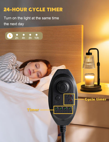 Candle Warmer Lamp with Timer Dimmable, Birthday Gifts for Women Mom, House Warming Gifts New Home Decor, Wax Melt Warmer for Jar Candles with 2 Bulbs